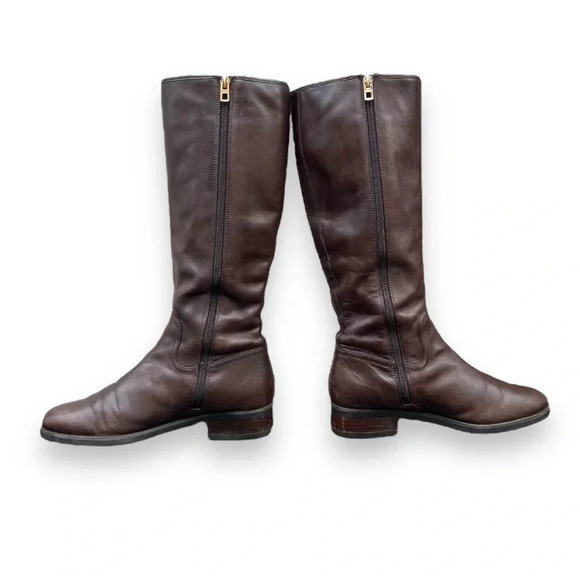Coach Women’s Easton Brown Leather Riding Boot Size US 7.5 - Picture 3 of 15